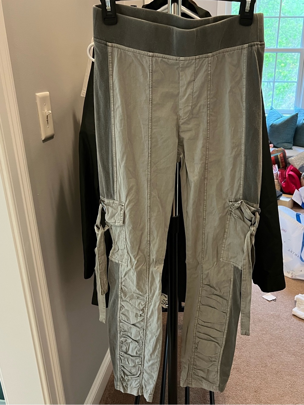 XCVI Olive Green Cargo Jogger Pants